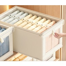 透明蓋衣物箱, 1個, 米色