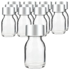 空瓶商會 OS Dutch 30 透明玻璃瓶 + 銀色蓋套組, 12個, 30ml