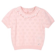 Perimitz 女童愛心鏤空針織套頭衫 P2521K45010