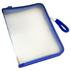 로이 투명 서류 보관 지퍼 파일 케이스, 파랑, 1개