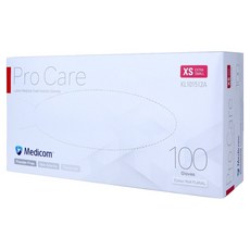 메디컴 프로케어 진료용 라텍스 장갑 100p, 아이보리, 미니(XS), 1개