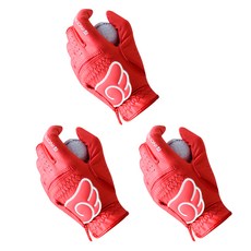 인콘트로 남녀공용 엔젤 골프장갑 왼손용, 카디널레드, 3개