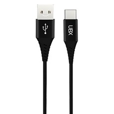 언박싱 C타입 우븐 패브릭 아이폰 갤럭시 고속 충전 데이터전송 케이블, 2.4m, 블랙, 1개