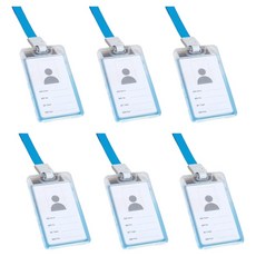 V-Rose 雙面透明卡片員工證錢包保護套, 白天藍色, 6個