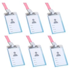 V-Rose 雙面透明卡片員工證錢包保護套, 白粉色, 6個