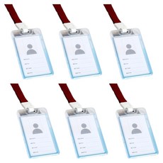 V-Rose 雙面透明卡片員工證錢包保護套, 白棕色, 6個