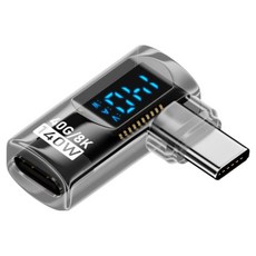 호후 8K 고속충전 140W C타입-C타입 미니젠더, 투명블랙, 1개, 24mm