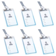 V-Rose 雙面透明卡片員工證錢包保護套, 白灰色, 6個