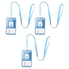 Vrose 矽膠卡片員工證套, 天藍色, 3個