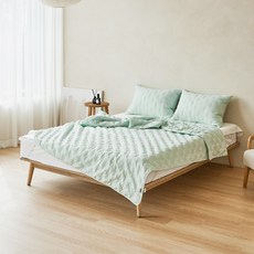 La Pomme Airy涼感泡泡紗薄被, 薄荷綠