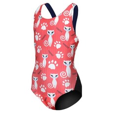 Hest 女童貓咪X字型連身室內泳衣 HTB-G11