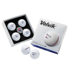 Volvik 韓國版 Condor 高爾夫球 4入 + 球標組, 1套, 白色(高爾夫球)