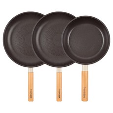인터쿡 인덕션 포레스트 후라이팬 세트 3개, 베이지, 1세트, 후라이팬 28cm + 후라이팬 28cm + 후라이팬 20cm
