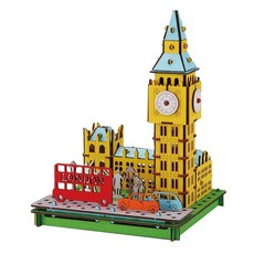 hacomo PUSU 3D系列 療癒系紙模型 3341, 1組, 英國大笨鍾, 150片