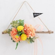 flowertree 家庭愛高級康乃馨掛飾 + PP袋, 橘色(掛飾)