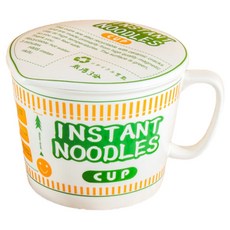 Multinest多功能陶瓷泡麵碗 1L+微波爐適用蓋子組, 1套, 綠色