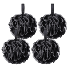 AHOYE 竹炭纖維綿密泡泡沐浴球 大 60g 溫和清潔肌膚 享受舒適沐浴體驗, 4個