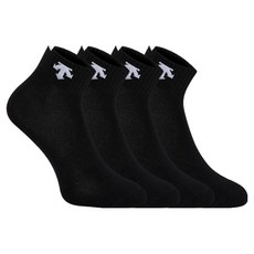 데상트 여성용 목로고 발목양말 4켤레 세트, 블랙, 1세트