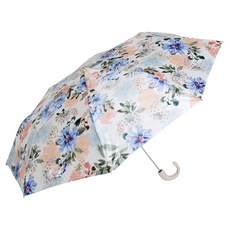 PASOTTI 女用摺疊藍色牡丹皮革3摺手動傘 WG591P