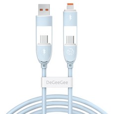 디지지 크레용 LED 60W 4IN1 초고속 멀티 충전 케이블, 1개, 스카이블루, 0.7m