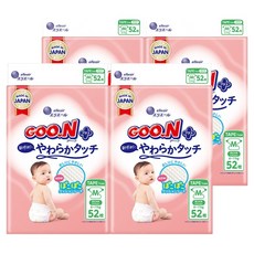 GOO.N 大王 PLUS 柔軟觸感黏貼型尿布, 208張, 中號(M)