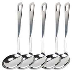 Livingglory 不鏽鋼醬料杓 STS304, 銀色, 5個