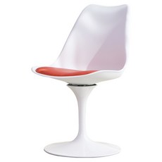베스트리빙 에디 미드센츄리 회전 의자, 화이트 + 레드, 1개
