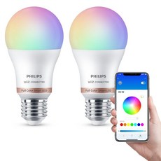 필립스 위즈 컬러 앰비언스 스마트전구 e26 8.5W, 2개