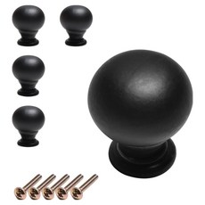 Sonjabisesang 圓球形單孔家具把手, 黑色, 5個