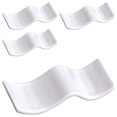 ARUA 現代陶瓷波浪筷架, 4個, 白色