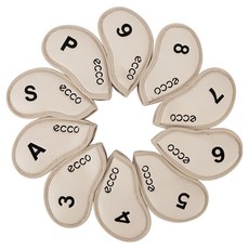 ecco 高爾夫運動風鐵桿套10件組, 1套, 米色
