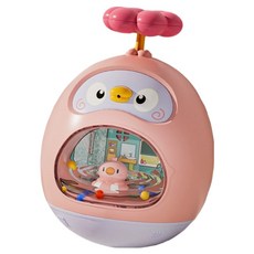 星之玩具 可愛鴨二合一不倒翁五感發展洗澡玩具, 粉紅色, 1個