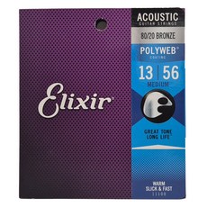 Elixir 木吉他 Polyweb 80/20 青銅 Medium, 單一顏色, 11100, 1個