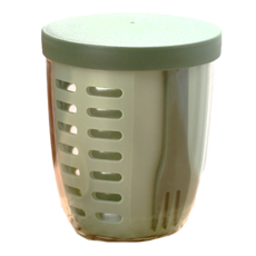 Cooksy 多用途可瀝水保鮮盒 綠色 12.5 x 11cm 廚房收納盒 水果保鮮盒, 1個