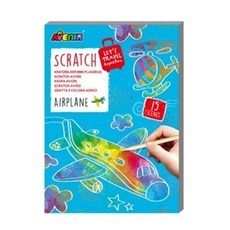 AVEnIR Kids 迷你口袋刮畫本 1本 兒童DIY刮畫本, 飛機