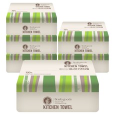 BonitaGoods 抽取式竹漿盒裝廚房紙巾 3層, 100入, 6個