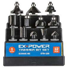 EX-POWER 修邊機鑽頭組 柄徑 6mm ETB-12S, 1套