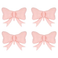 올리브파티 파스텔 리본 풍선, 핑크, 4개