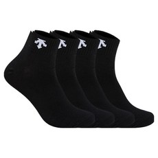 Descente 男士領標短筒襪4雙組, 1套, 黑色