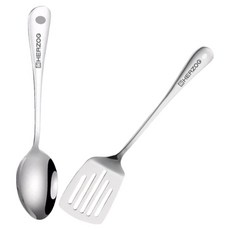 HERZOG PFANNEN 全不鏽鋼 SUS304 拌炒匙 + 鍋鏟組, 銀色, 1套, 拌炒匙 + 鍋鏟