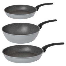 interCOOK Queen Sense日常平底鍋組 3個, 灰色, 煎鍋28cm+煎鍋24cm+宮廷鍋28cm, 1組