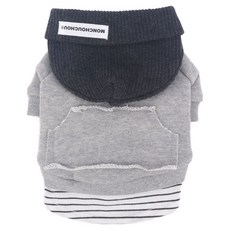 MONCHOUCHOU 寵物波浪毛線帽運動衫, 1個, 灰色