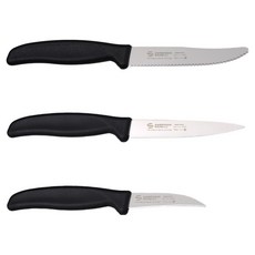 사넬리암브로지오 페어링 칼 3종 블랙, 1세트, 테이블나이프 + 페어링나이프 + 베지터블나이프