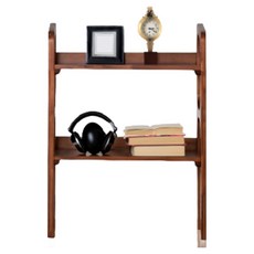 interiorRecipe 高級相思木實木書架, 2層, 胡桃木色