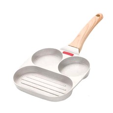 Cooksy 多功能三合一煎鍋 雞蛋漢堡牛排專用 不沾輕便款 23.5 x 21.5 x 3.8cm 白色, 19cm, 1個