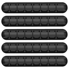 生活妙招USB充電線整理夾 7孔, 黑色, 5個