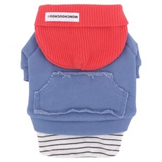 MONCHOUCHOU 狗狗波浪毛線帽運動衫, 1個, 藍色