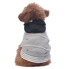 MONCHOUCHOU 狗狗波浪毛帽大學T, 灰色, 1個