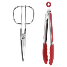 Casabeni 不鏽鋼凡爾賽剪刀 + 紅色矽膠夾套組, 1套, 凡爾賽剪刀 + 矽膠夾, 混合色