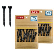 Golf it 高爾夫刻度木球座, 黑色, 2個